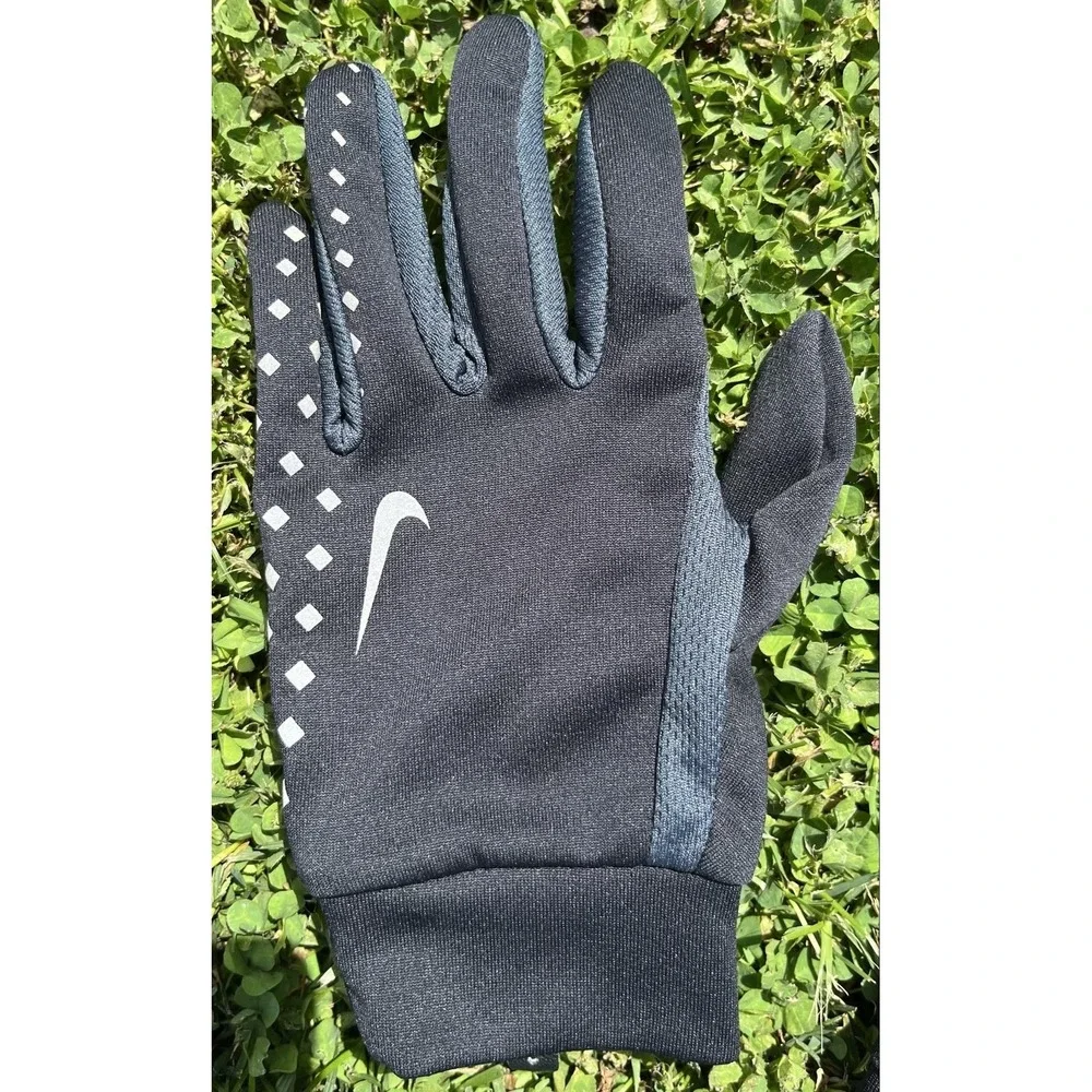 Nike Running Gloves Mens Large Black‎ Dri-FIT Full Finger Training Grip Warm